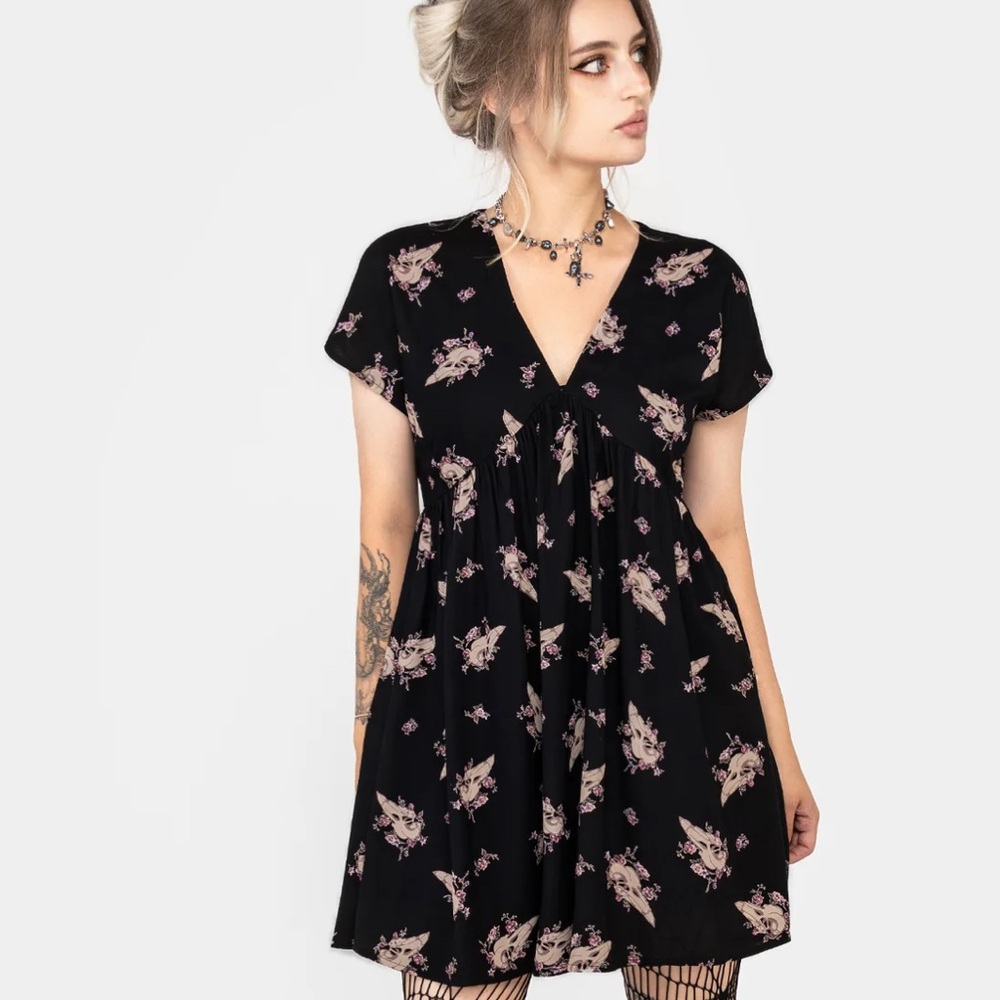 Disturbia Black and Pink Floral Mini Dress